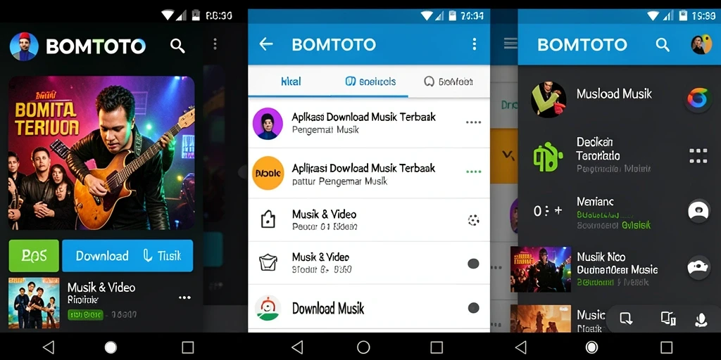 Tampilan antarmuka BOMTOTO dengan fitur Download Musik yang intuitif.