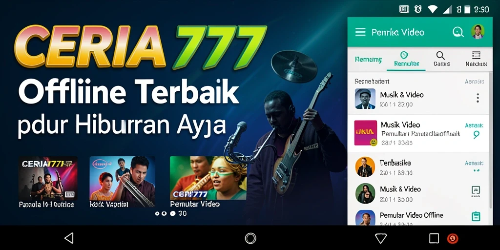 Tampilan antarmuka CERIA777 yang intuitif dan sederhana untuk Pemutar Video Offline.