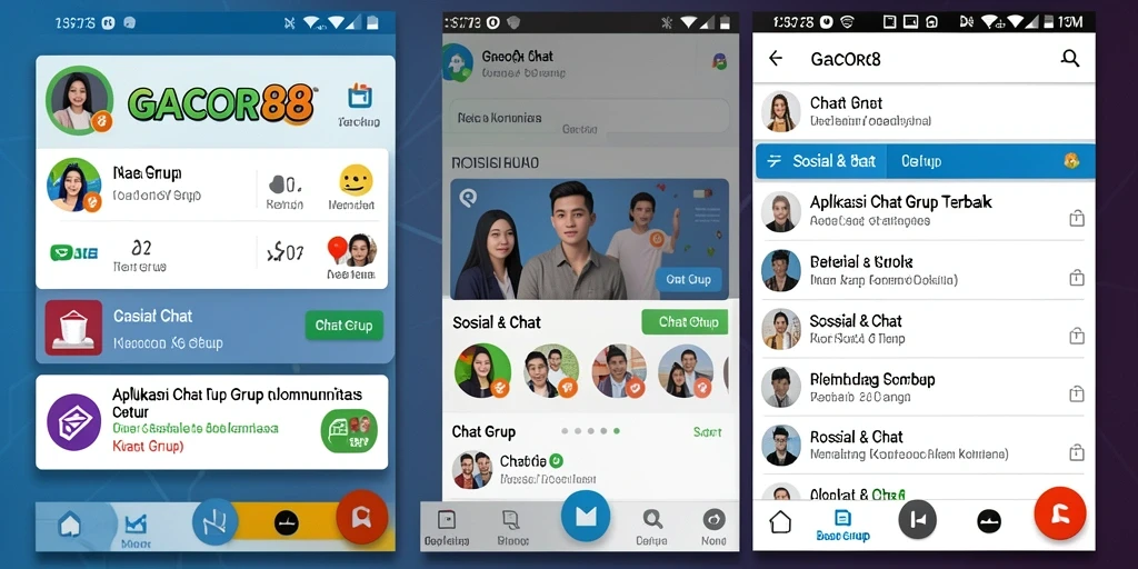 Antarmuka GACOR88 yang menarik dan interaktif untuk Chat Grup.