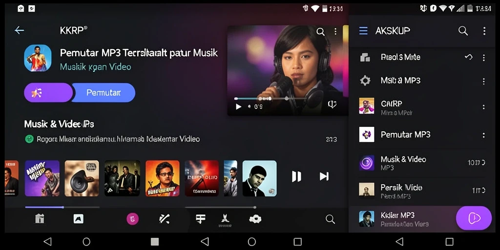 Antarmuka KKRP yang intuitif untuk pemutar MP3.