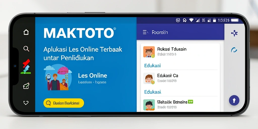 Tampilan antarmuka aplikasi Les Online MAKTOTO yang user-friendly.