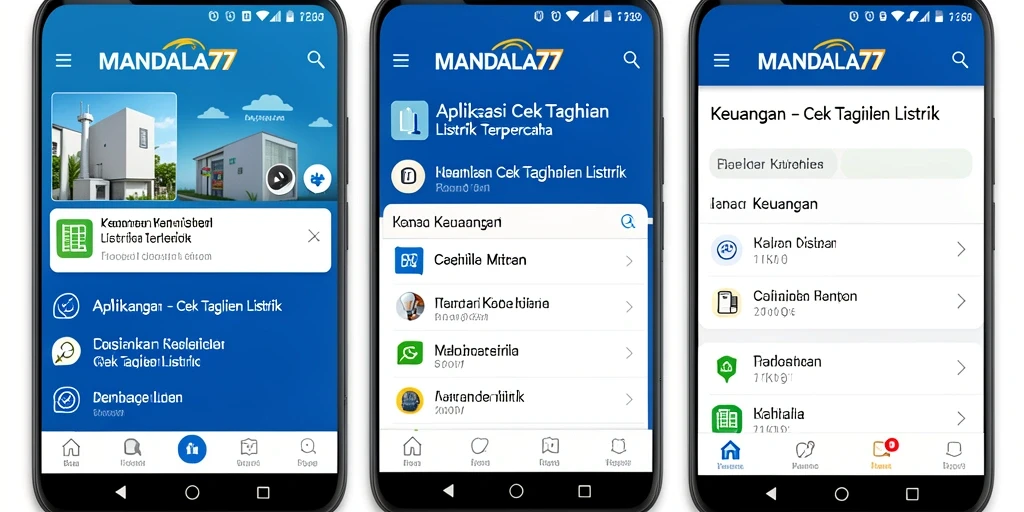 Screenshot MANDALA77 menampilkan antarmuka cek tagihan listrik yang jelas dan mudah digunakan.