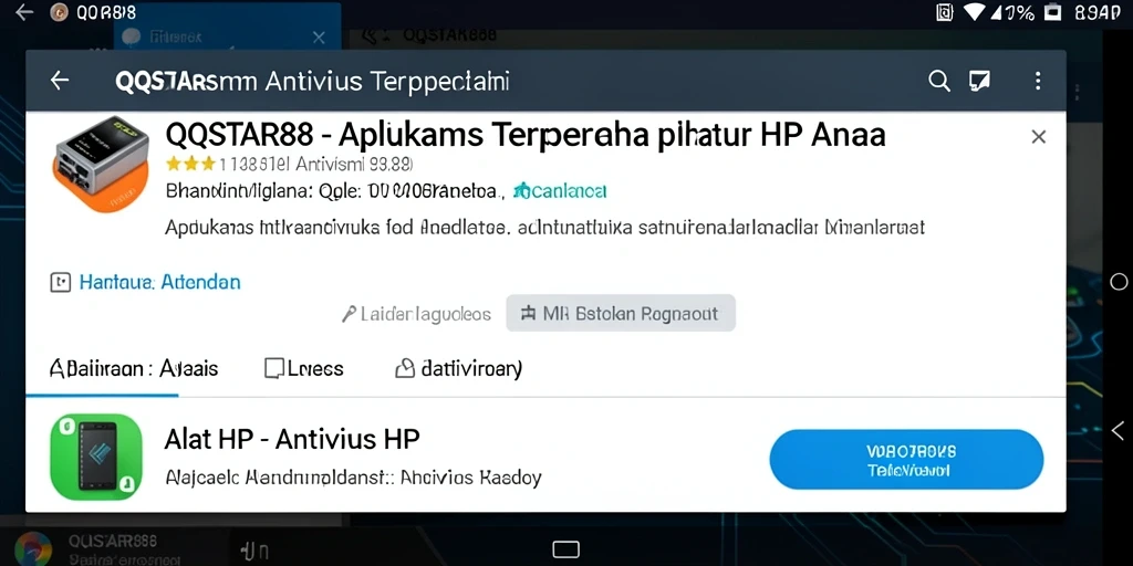 Antarmuka sederhana QQSTAR88 menampilkan status perlindungan perangkat.