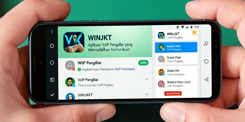 Antarmuka aplikasi WINJKT yang sederhana dan fungsional untuk VoIP Panggilan.